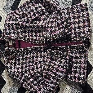 Ds petite studio Vintage plaid  size 10p multi color n black pink inside.